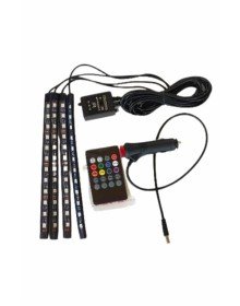 12 Ledli RGB Işıklı Araç Içi Ayak Altı Led Oto Ampul Kumandalı 7 Renk