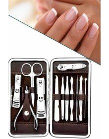 12 Parça Manikür Pedikür Seti Özel Deri Çanta El Ayak Bakımı Akne ve Sivilce Temizleme