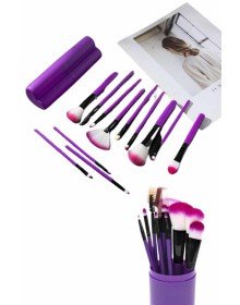 12 Parça Profesyonel Makyaj Fırçası Far Fırçası Allık Fırçası Yumuşak Kıllı