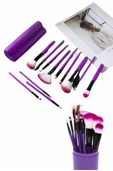 12 Parça Profesyonel Makyaj Fırçası Far Fırçası Allık Fırçası Yumuşak Kıllı