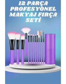 12 Parça Yumuşak Uçlu Makyaj Fırça Set-Göz ve Yüz Makyajı İçin Fırça Seti Profesyonel Makyaj Seti