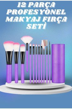 12 Parça Yumuşak Uçlu Makyaj Fırça Set-Göz ve Yüz Makyajı İçin Fırça Seti Profesyonel Makyaj Seti