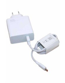 120W Şarj Aleti Hızlı Çift Turbo Şarj Aleti Seti Beyaz