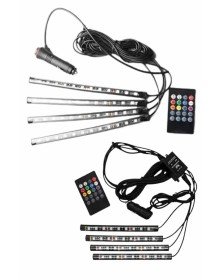 12'Lİ Şerit Led Işık RGB Sese ve Müziğe Duyarlı Araç İçi Ayak Altı