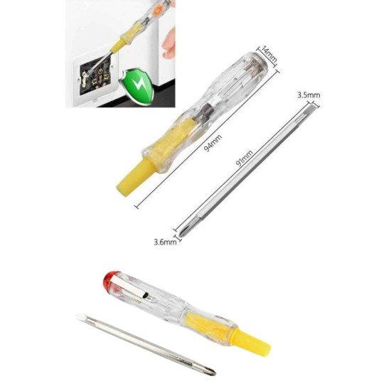 Çift Uçlu Kontrol Kalemi Elektrik Test Kalemi Şeffaf Çift Uçlu Kontrol Kalemi Elektrik Test Kalemi Şeffaf
