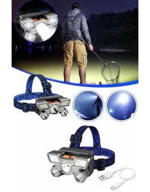 5 LED Far Şarj Edilebilir Güçlü Kafa Lambası Kamp Lambası 4 Modlu