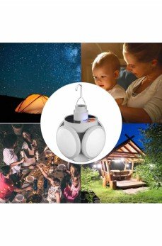 Katlanabilir Askılı Kamp Lambası 5 Kanatlı Pratik Güneş Enerjili