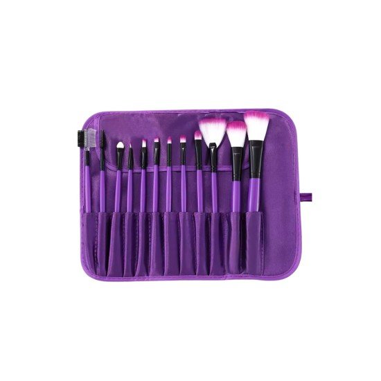 12 Parça Makyaj Fırça Seti Profesyonel Fondöten Allık Far Kontür Fırçası