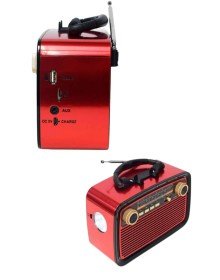 Bluetooth Hoparlör Ahşap Renk Vintage Işıklı Nostaljik Radyo Fm Ahşap Görünümlü