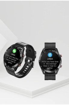 Akıllı Saat Titanyum Kasa Yuvarlak Ekran Alarm Uyku ve Sağlık Takibi Titreşimli