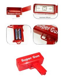 Çocuklara Özel Eğlenceli Para Saçma Makinası Parti Oyuncağı Kırmızı