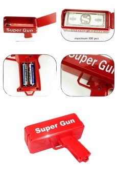 Çocuklara Özel Eğlenceli Para Saçma Makinası Parti Oyuncağı Kırmızı