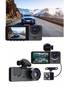 Gece Görüşlü DVR 3 Lensli Araç İçi Sürüş Kamerası Video Kaydedici