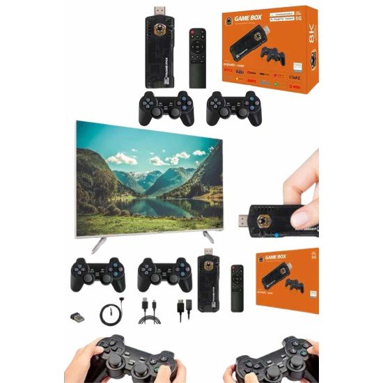 Game Box Android Tv 36500 Oyunlu Atari 5g 8k HDR Ultra HD 64 GB