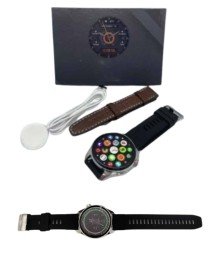 Akıllı Saat Yuvarlak Ekran Sesli Görüşme Özellikli Siyah Akıllı Unisex Kol Saati