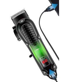 Dijital Profesyonel Kablosuz Saç Sakal Tıraş Makinası Sessiz Paslanmaz Çelik