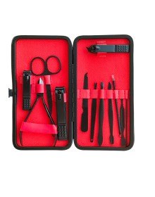 13 Parça Çantalı Manikür Pedikür Seti El Ayak Tırnak Bakım Seti Cımbız Makas Siyah Nokta Temizleme Batık Tırnak Engelleme Aparatı