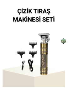 T Bıçaklı Profesyonel Çizik Tıraş Makinesi Seti – 120 Dakika Kullanım, Şarjlı & Kablolu