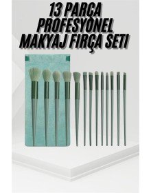 13 Parça Taşınabilir Kılıflı Profesyonel Makyaj Fırça Seti Pudra Allık Fondöten Fırçası