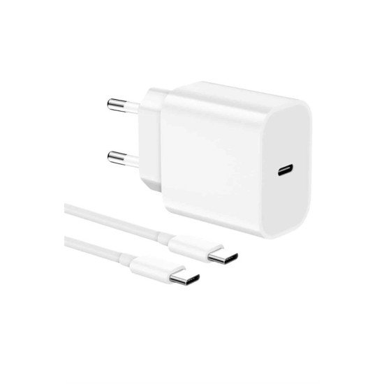 15/Pro/Pro Max 25W İOS Uyumlu Hızlı Şarj Aleti Adaptörlü Beyaz