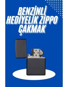 Doldurulabilir Siyah Benzinli Çakmak Metalik