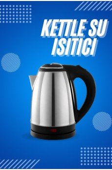 Elektrikli Paslanmaz Çelik Su Isıtcı Çelik Kettle 1.8 Lt. Uzun Ömürlü