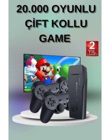 2 Kollu Kablosuz 2.4G Retro Oyunlar 4k Game Stick 3500 Oyun Atari