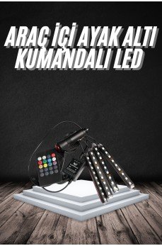 RGB Işıklı Araç İçi Aydınlatma Kumandalı 12'li Led Işık Renk Değiştirebilen