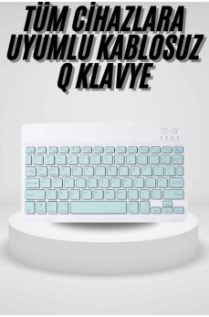Uyumlu Kablosuz Bluetooth Şarj Edilebilir Mini Q Klavye