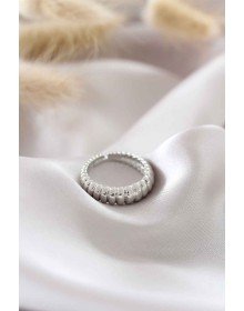 Gümüş Renk Ayarlamalı Burgu Kadın Yüzük