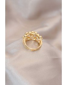 Ayarlamalı Gold Renk Metal Bombeli Boluncuk Model Yüzük
