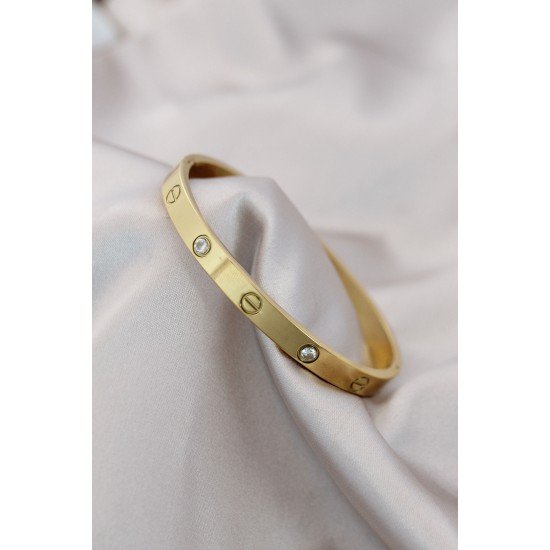 316L Çelik Gold Renk Zirkon Taşlı Bileklik 316L Çelik Gold Renk Zirkon Taşlı Bileklik