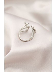 Gümüş Renk Metal Kelebek Model Kadın Yüzük