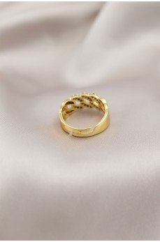 Gold Renk Metal Zincir Model Taşlı Kadın Yüzük Gold Renk Metal Zincir Model Taşlı Kadın Yüzük