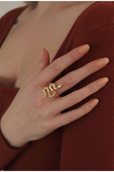 Ayarlanabilir Gold Renk Yılan Yüzük