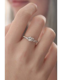 Gümüş Renk Halat Düğüm Model Kadın Yüzük