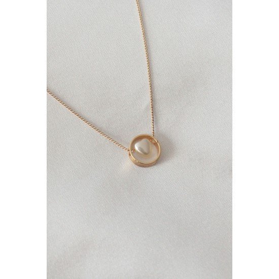 Gold Renk Minimal Kalp Figür Kadın Kolye Gold Renk Minimal Kalp Figür Kadın Kolye