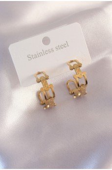 Çelik Gold Renk Tifanny Zincir Model Kadın Küpe Çelik Gold Renk Tifanny Zincir Model Kadın Küpe