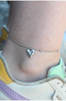 316L Çelik Gümüş Renk Kalp Figür Kadın Halhal