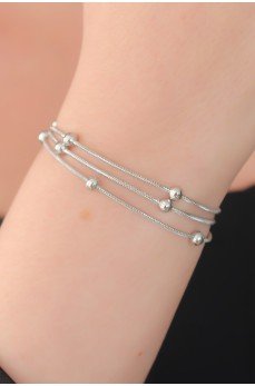 316L Çelik Gümüş Renk Minimal Top Figür Kadın Bileklik