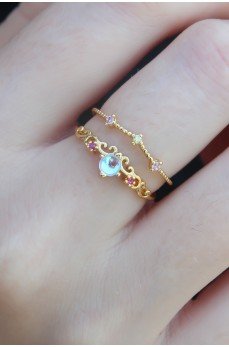 Gold Renk Zirkon Taşlı Taç Model Kadın Yüzük