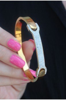 316L Çelik Gold Renk Zirkon Taşlı Kadın Kelepçe 316L Çelik Gold Renk Zirkon Taşlı Kadın Kelepçe