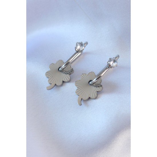 316L Çelik Gümüş Renk Zirkon Taşlı Kadın Göçmen Küpesi 316L Çelik Gümüş Renk Zirkon Taşlı Kadın Göçmen Küpesi