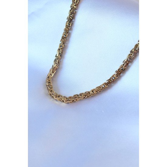 316L Çelik Gold Renk Kral Zincir Model Erkek Kolye 316L Çelik Gold Renk Kral Zincir Model Erkek Kolye