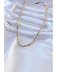 316L Çelik Gold Renk Burgu Model 45 cm Kadın Kolye