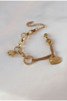 316L Çelik Gold Renk 2'li Zincir Model Zirkon Taş Detay Kadın Bileklik 316L Çelik Gold Renk 2'li Zincir Model Zirkon Taş Detay Kadın Bileklik