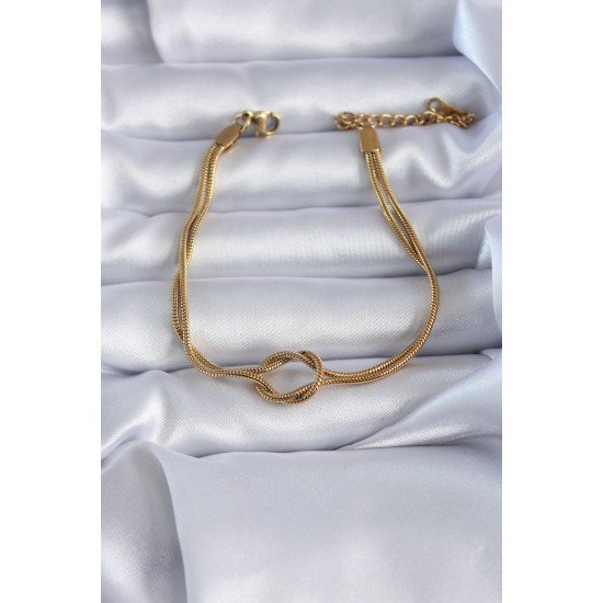 316L Çelik Gold Renk Düğüm Model Kadın Bileklik 316L Çelik Gold Renk Düğüm Model Kadın Bileklik