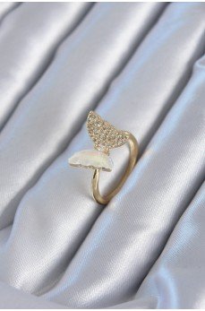 Gold Renk Zirkon Taş Detay Pirinç Kadın Yüzük Gold Renk Zirkon Taş Detay Pirinç Kadın Yüzük