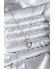 316L Çelik Zincir Gümüş Renk Kalp Model Kadın Kolye