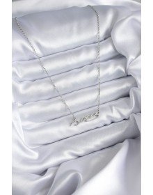 316L Çelik Zincir Gümüş Renk Atatürk İmza Figür Kadın Kolye